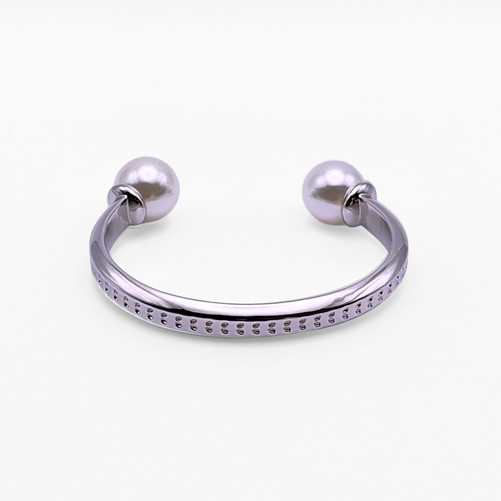 Brilliance Silver Petal Bangle Cuff