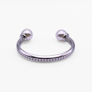 Brilliance Silver Petal Bangle Cuff