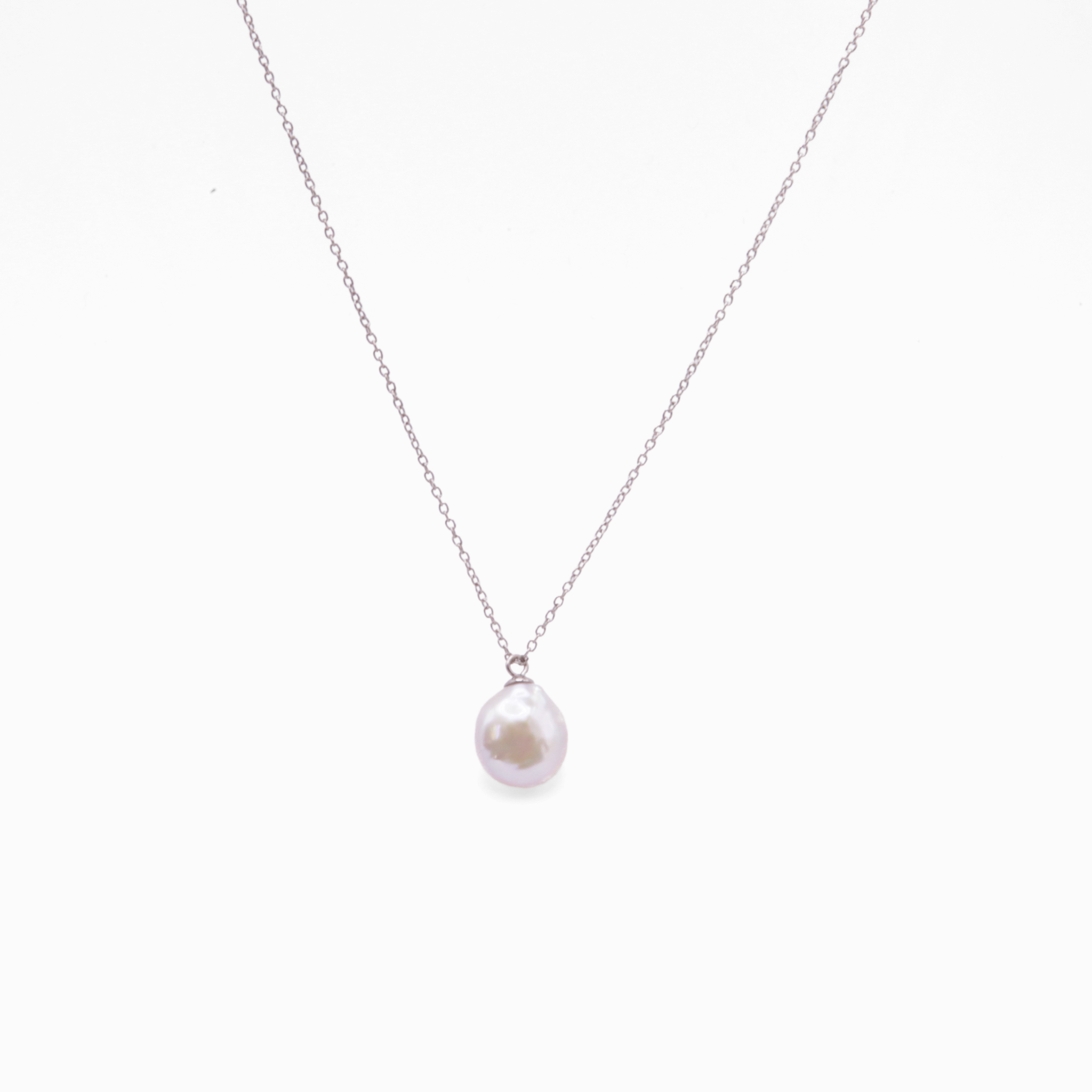 Brilliance Baroque Pearl Silver Necklace