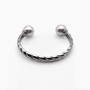 Tied Silver Bangle Cuff