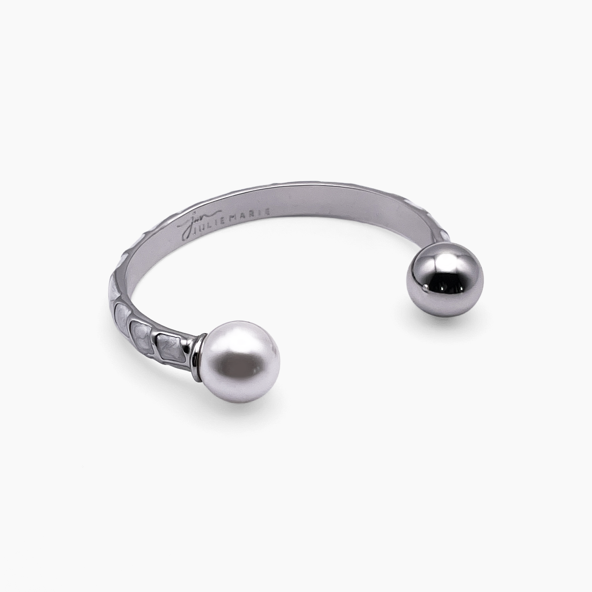 Safari Variant Silver Enamel Bangle Cuff