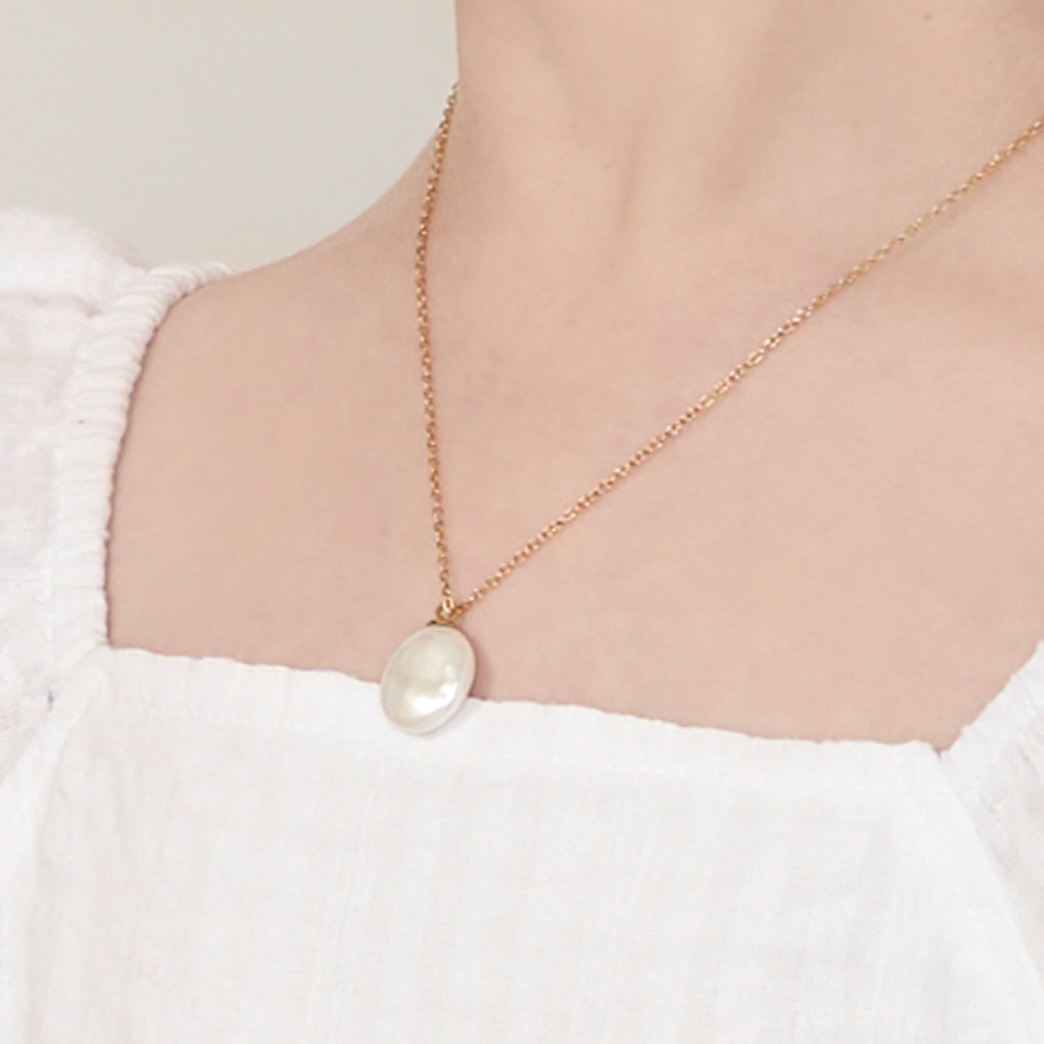 Enchanted Girls Baroque Pearl Gold Necklace