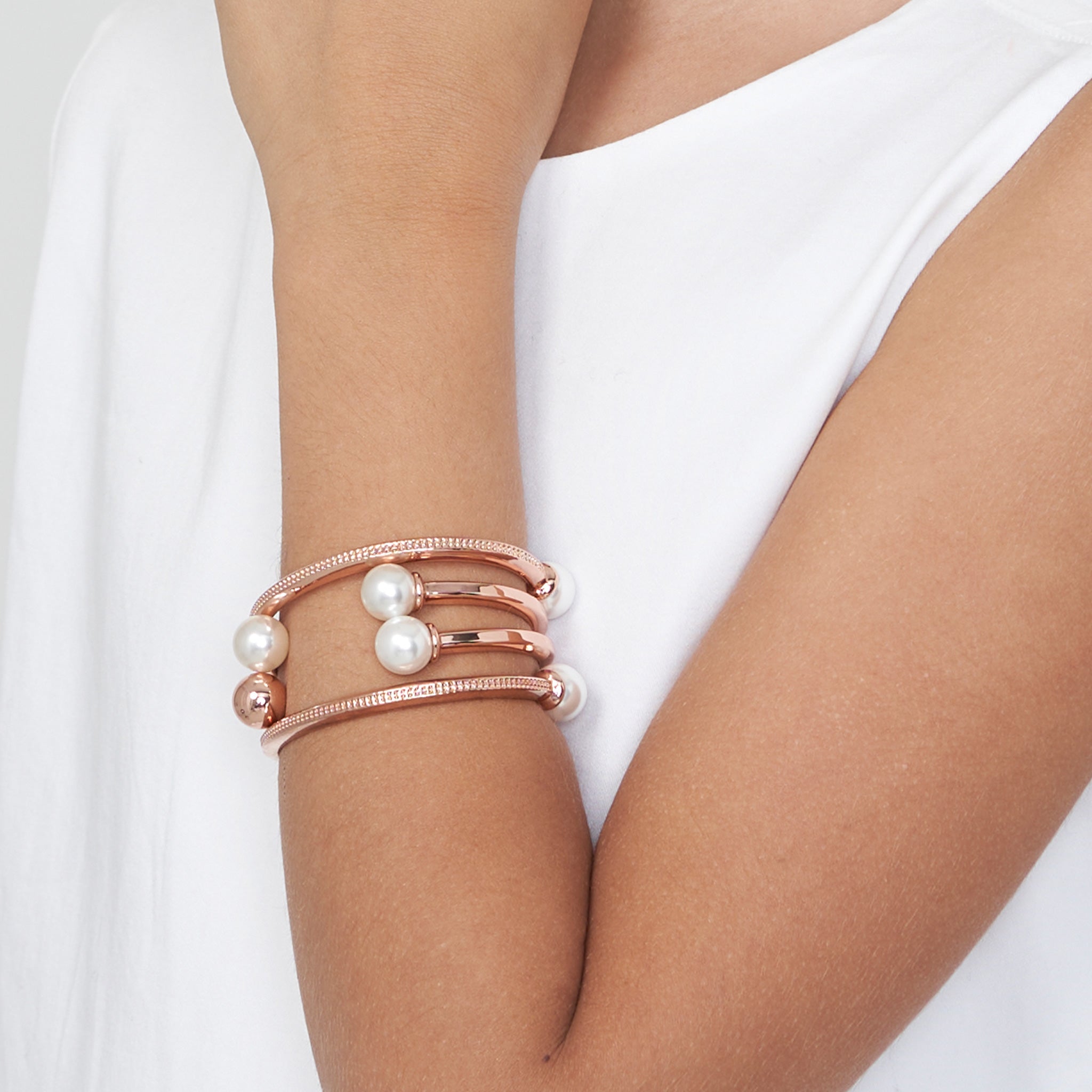 Enchanted Girls Variant Rose Gold Polished Bangle Cuff