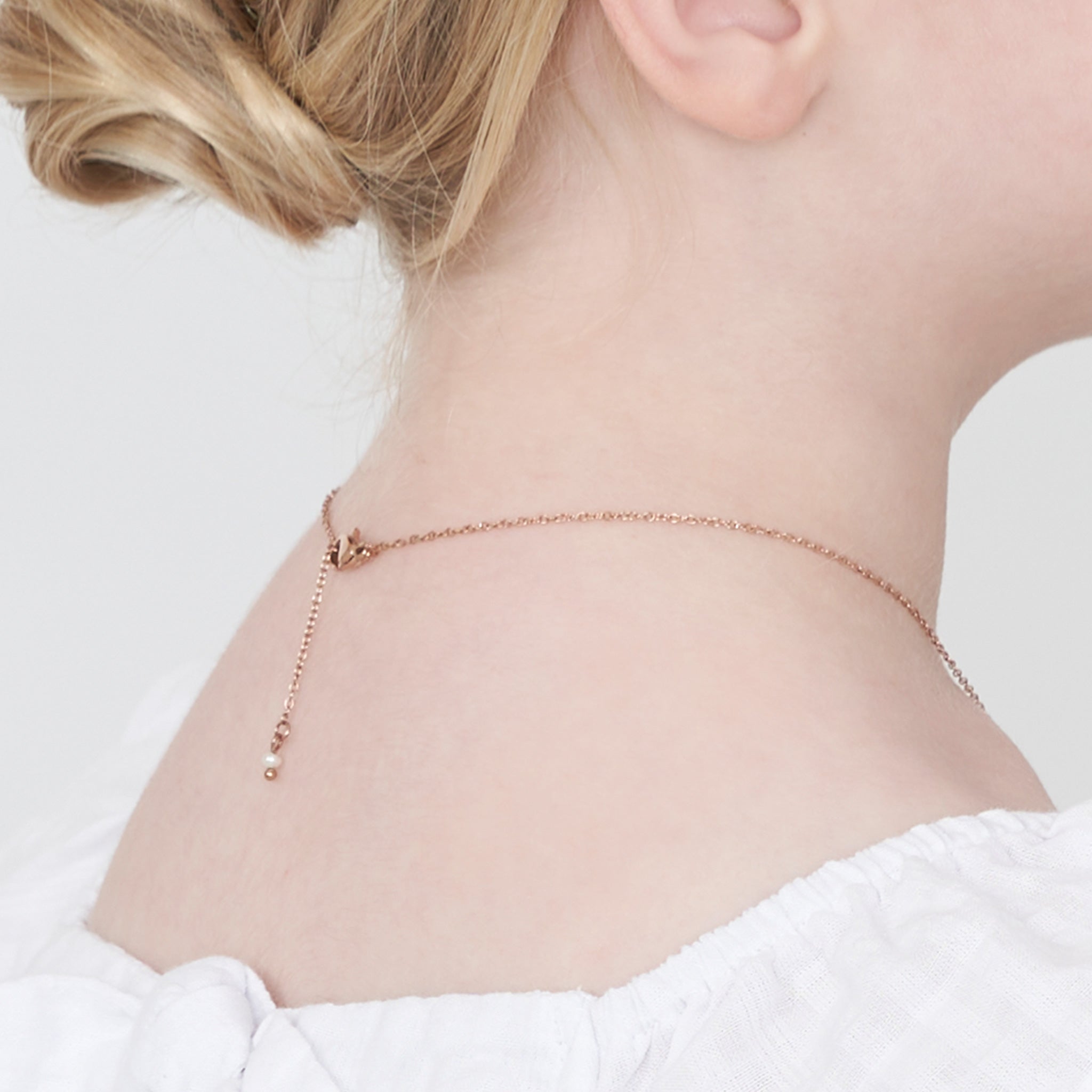 Enchanted Girls Baroque Pearl Rose Gold Necklace