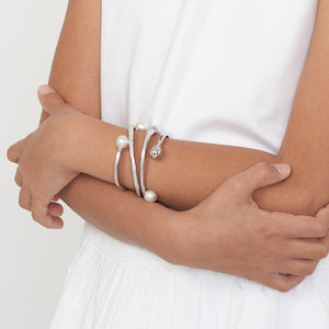 Enchanted Girls Variant Silver Polished Bangle Cuff